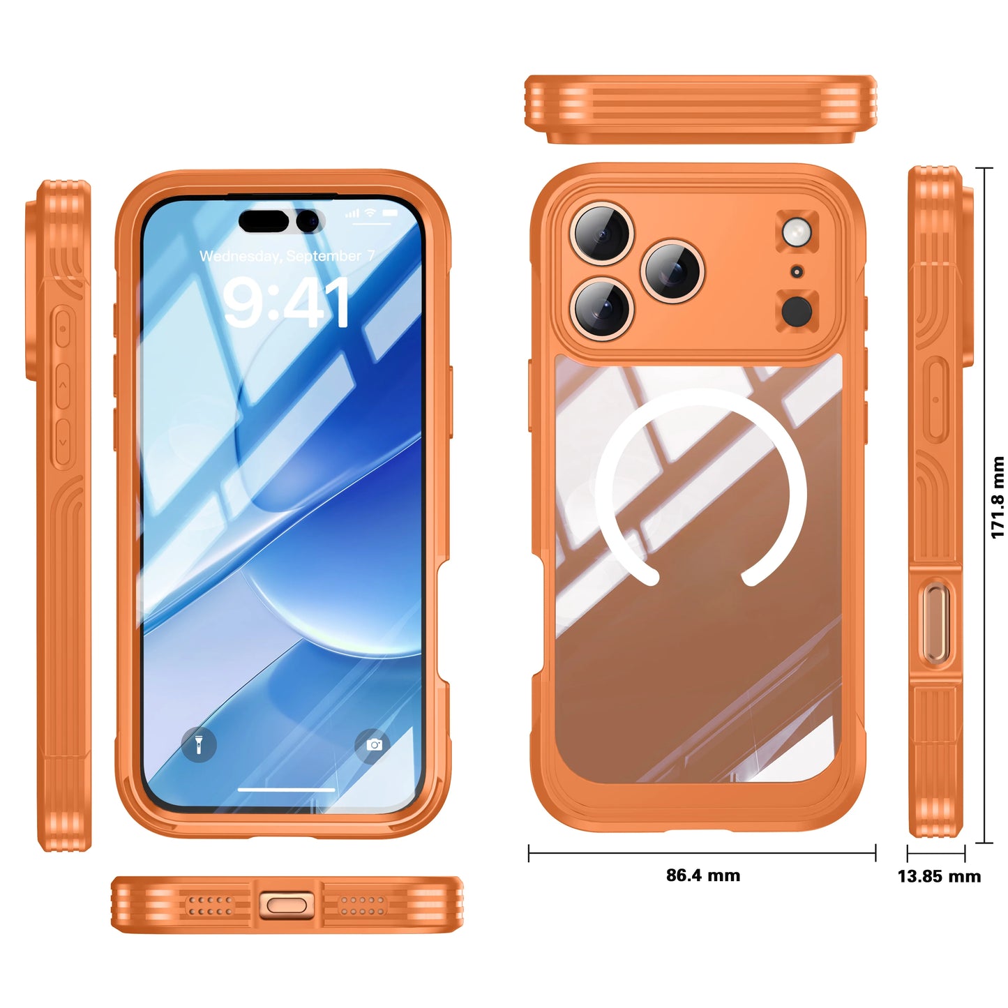 Brand new color magnetic shockproof and dustproof transparent phone case - Compatible with iPhone 17/17 Air/17 Pro/17 Pro Max