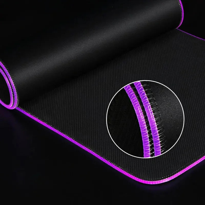 RGB Neon Gaming Controller Art Mouse Pad LED Backlight Luminous Gamer Rubber Keyboard Pads Esports Computer Accessories Desk Mat