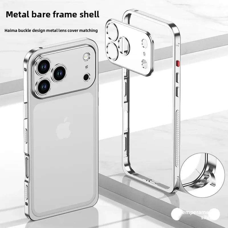 Luxury Original Colour Rugged Aluminum Alloy Slim Frame Case For IPhone 17 Pro Max 17 Air 17Pro Heat Dissipation Anti-Drop Cover