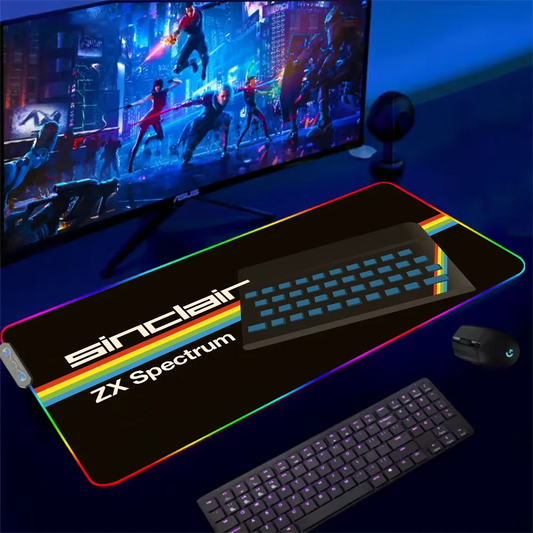 Retro Sinclair Zx Spectrum For Rgb Mouse Pad Xxl Steelseries Laptop Mat Gaming Backlit Keyboard Gamer Table Deskpad