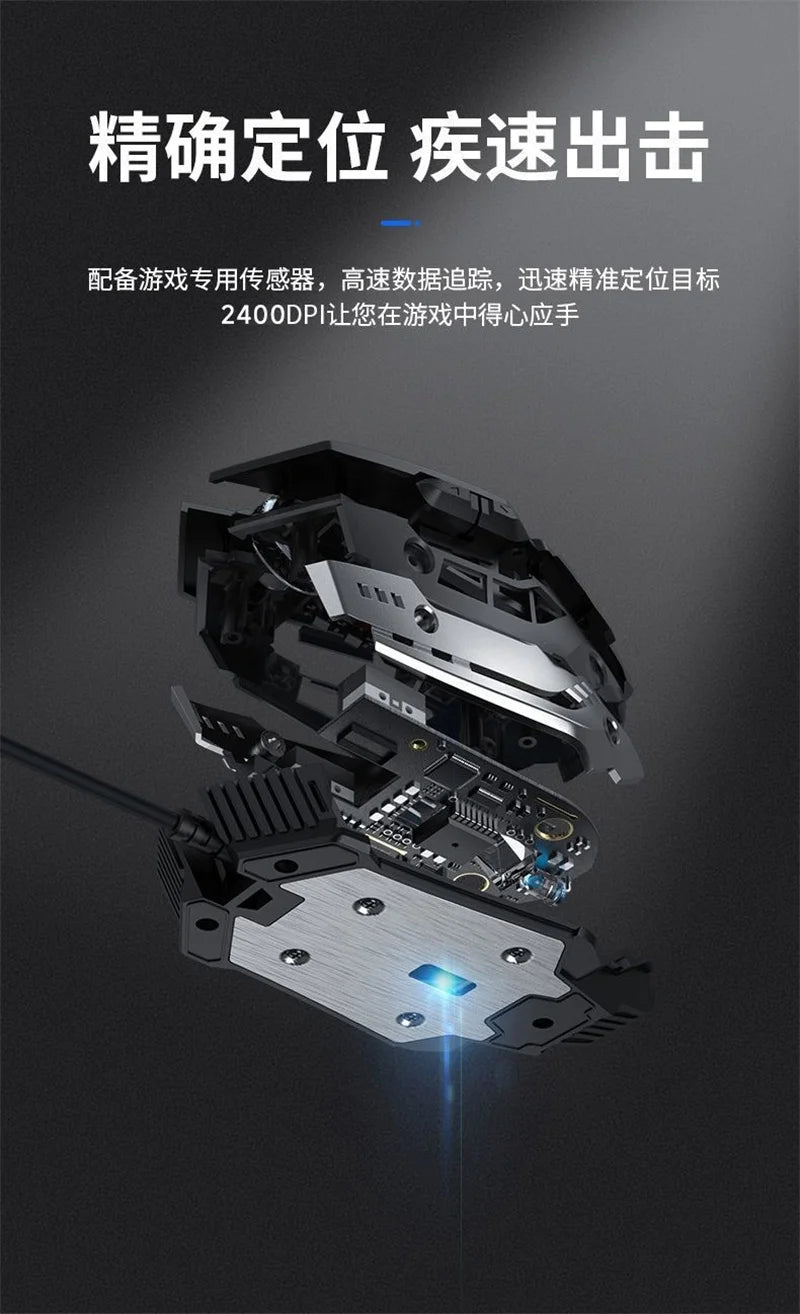 RGB Dual-Mode Wired Mouse 2.4G Wireless Mouse Gaming Mouse Rechargeable Silent Mouse 3600 DPI Adjustable Mouse Mice for Laptop