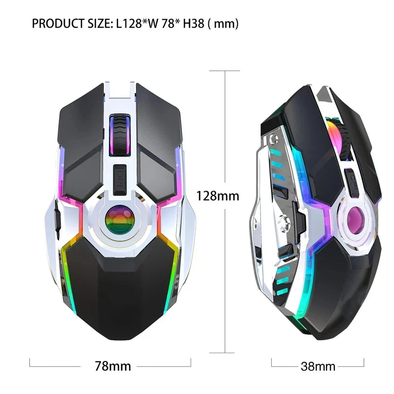 RGB Luminous 2.4G Wireless Mouse Wireless Charging Mechanical Gaming Office Mouse Three Levels DPI Adjustable Mouse 2026 New