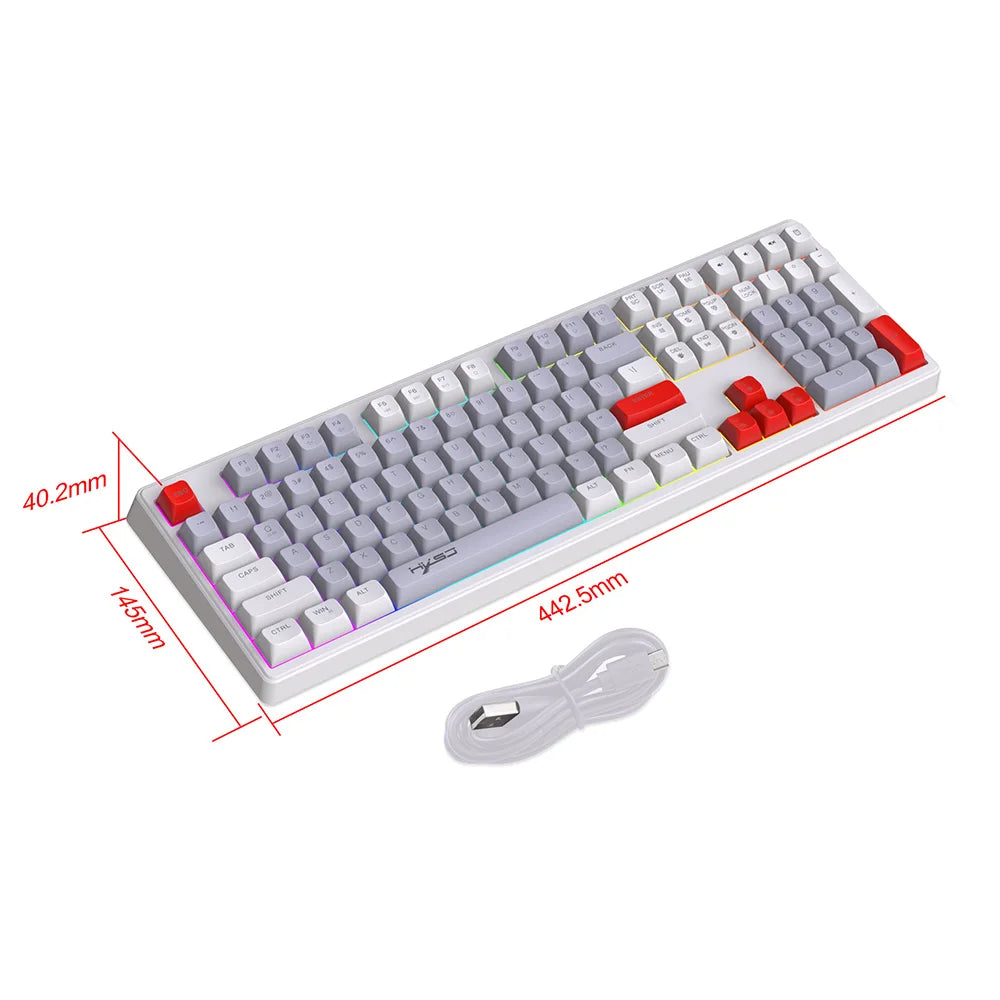 RGB Backlight Gaming Keyboard 108 Keys Adjustable USB Wired Keyboard for Windows Computer Laptops Desktop Dropshipping Wholesale
