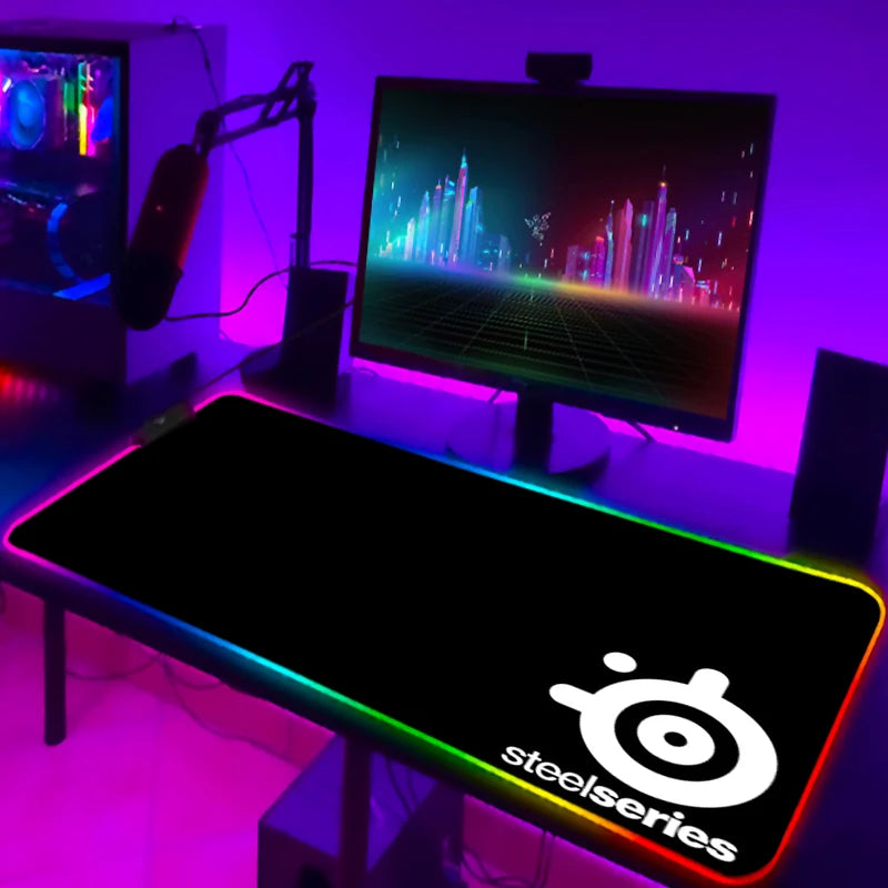 Rgb Mouse Pad Xxl Steelseries Laptop Mat Gaming Mousepad Backlit Keyboard Gamer Girl Table Pads Deskpad Mausepad Cs Go