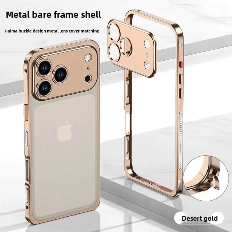 Luxury Original Colour Rugged Aluminum Alloy Slim Frame Case For IPhone 17 Pro Max 17 Air 17Pro Heat Dissipation Anti-Drop Cover