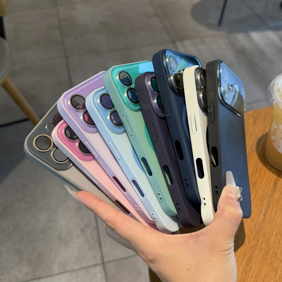 Official Original Magnetic Phone Case For iPhone 17 Air 11 12 13 14 15 16 17 Pro Max Magsafe Big Window Charging Protector Cover