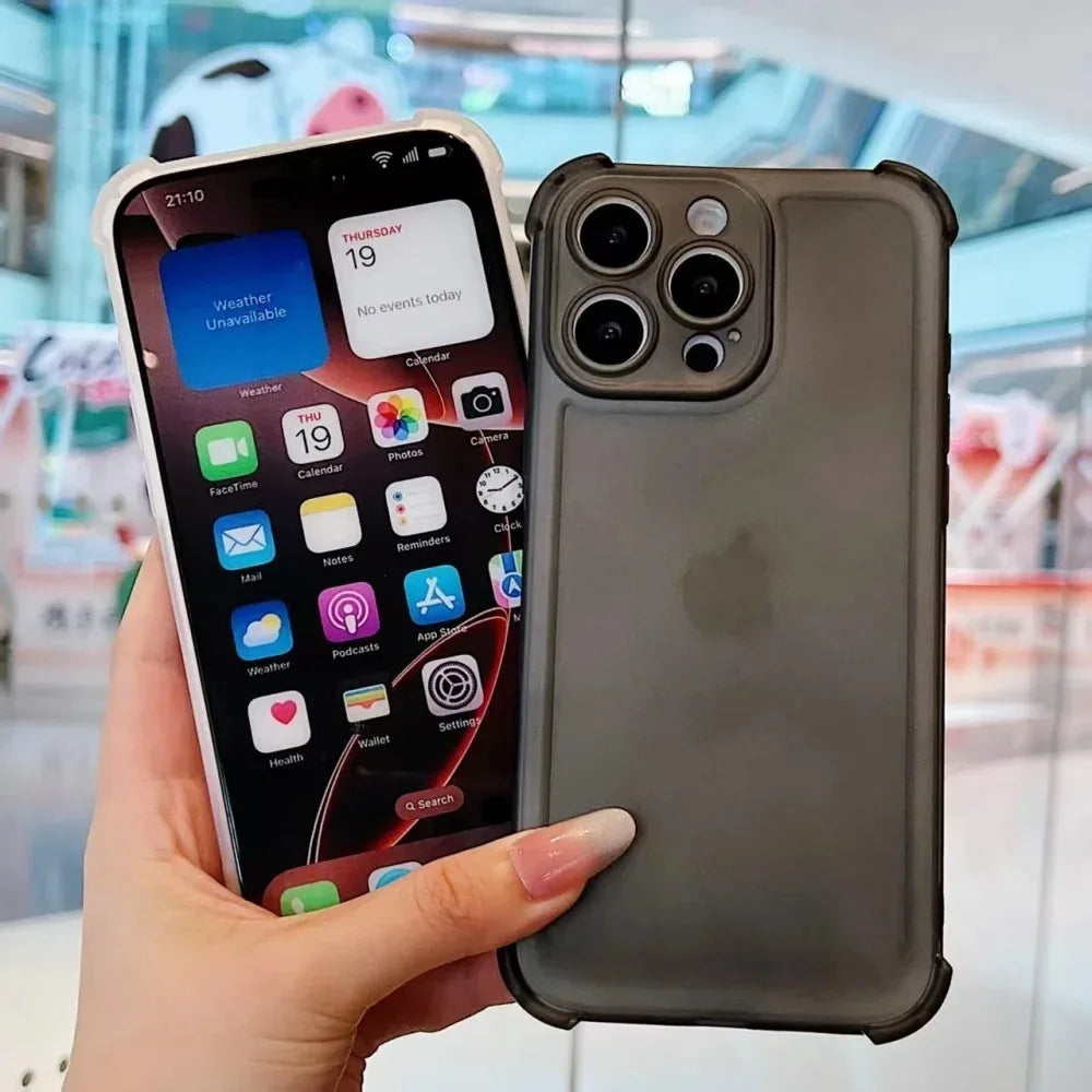 Matte Shockproof Case For iPhone 17 Air 17 Pro 16 15 14 13 12 11 Pro Max 7 8 Plus Transparent Camera Protection Ultra Thin Cover