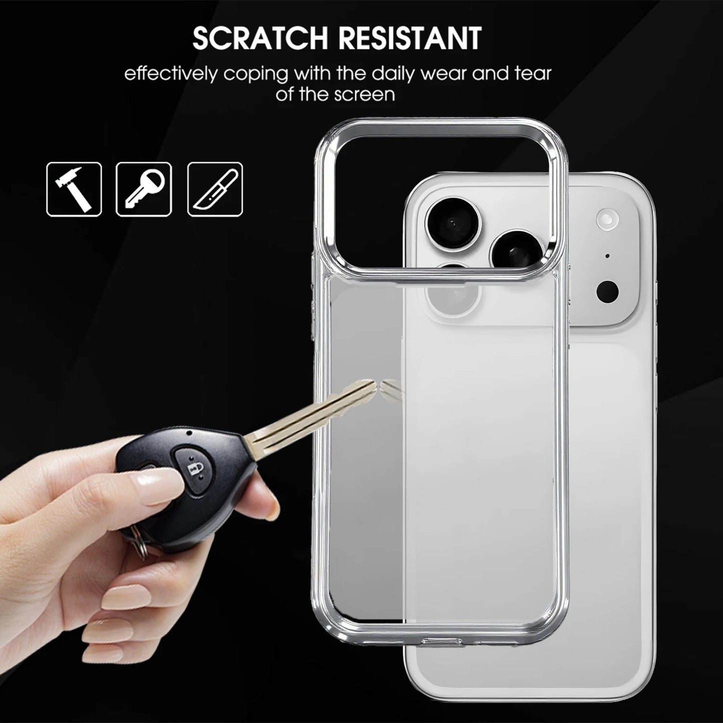 Transparent Silicone Phone Case for IPhone 17 IPhone 17Pro Max Shockproof Transparent Bumper Soft Clear Cover Luxury Metal Case