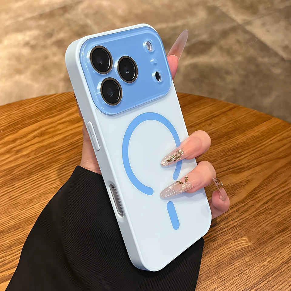 Official Original Magnetic Phone Case For iPhone 17 Air 11 12 13 14 15 16 17 Pro Max Magsafe Big Window Charging Protector Cover