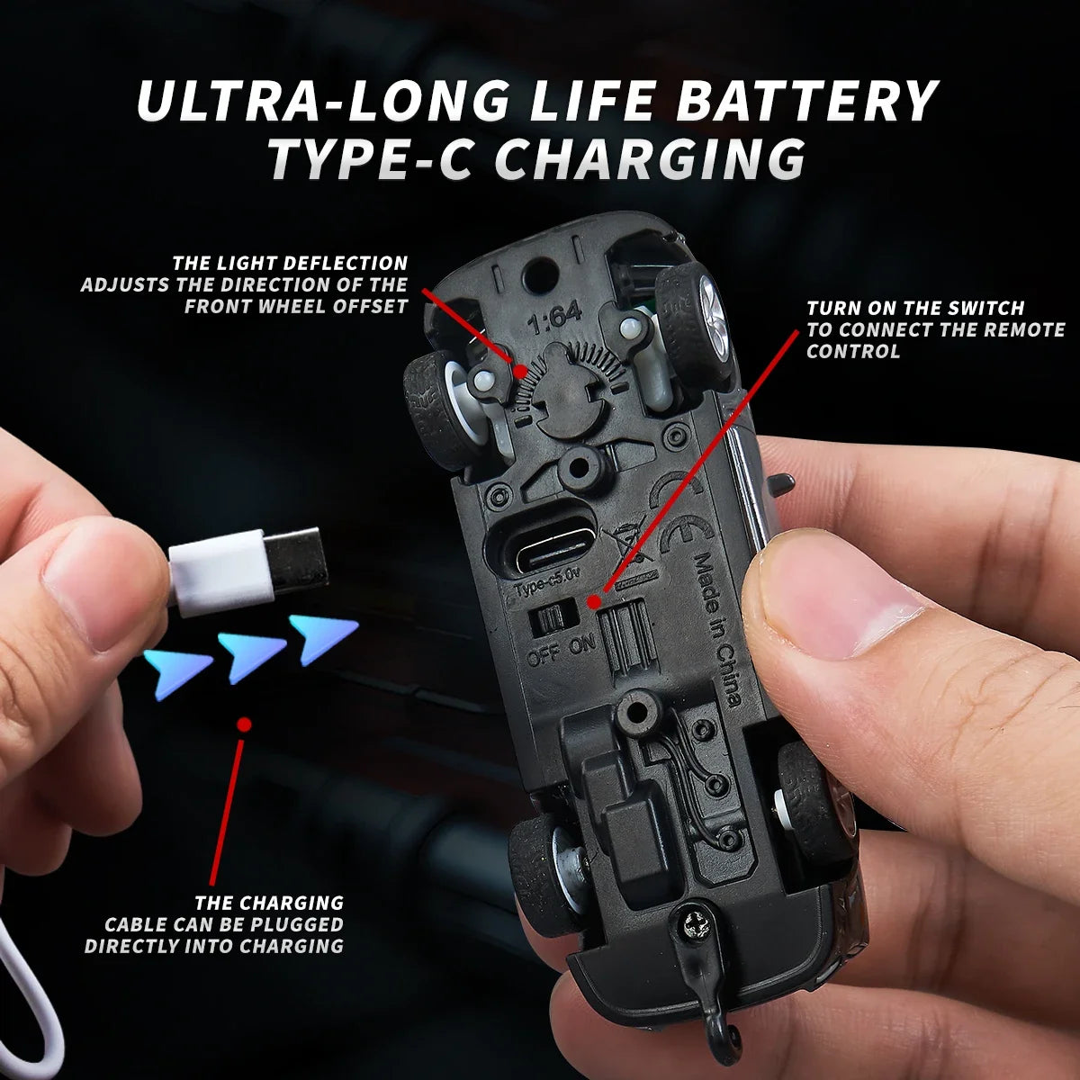 2026 RC Car MINI Alloy 1/64 Upgraded Remote Control Car Convenient to Carry 60 Minutes of Work Time Children's Gifts Toys