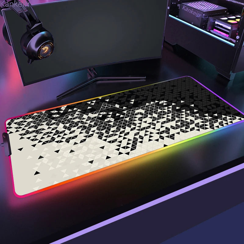 RGB Hexagonal Mouse Pad 900x350 LED Gaming Anime Geometric Luminous Anti-skid Computer Offices Cool Mousepad Desk Mat Laptop Rug