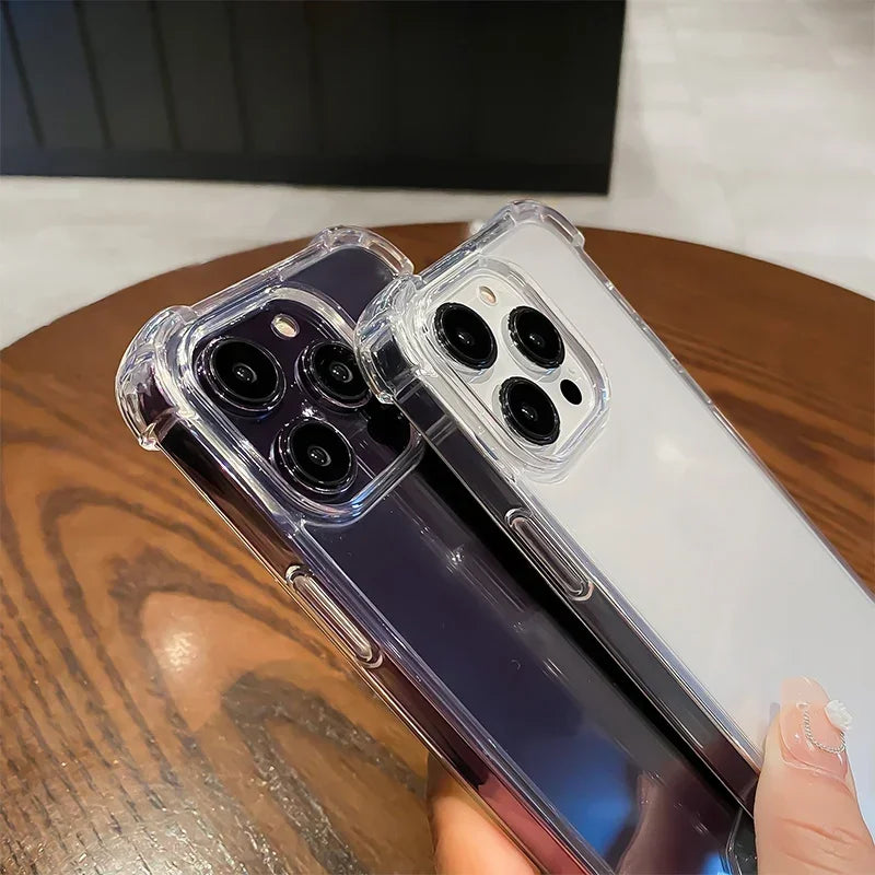 Air-Bag Shockproof Silicone Transparant Case For iPhone 17 16 15 Plus 11 12 13 14 Pro Max Mini X Xs XR 7 8 Plus Clear Back Cover