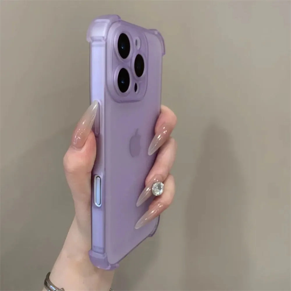 Matte Shockproof Case For iPhone 17 Air 17 Pro 16 15 14 13 12 11 Pro Max 7 8 Plus Transparent Camera Protection Ultra Thin Cover