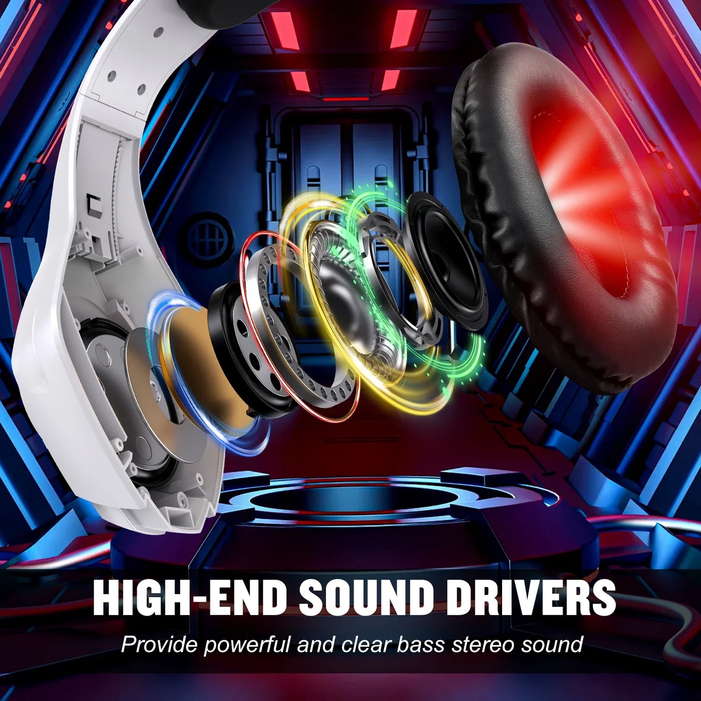 RGB Light Gaming Headset for PC PS5 Game Headphone with Microphone Noise Cancelling Earphone 3.5mm USB Deep Bass Stereo Sound