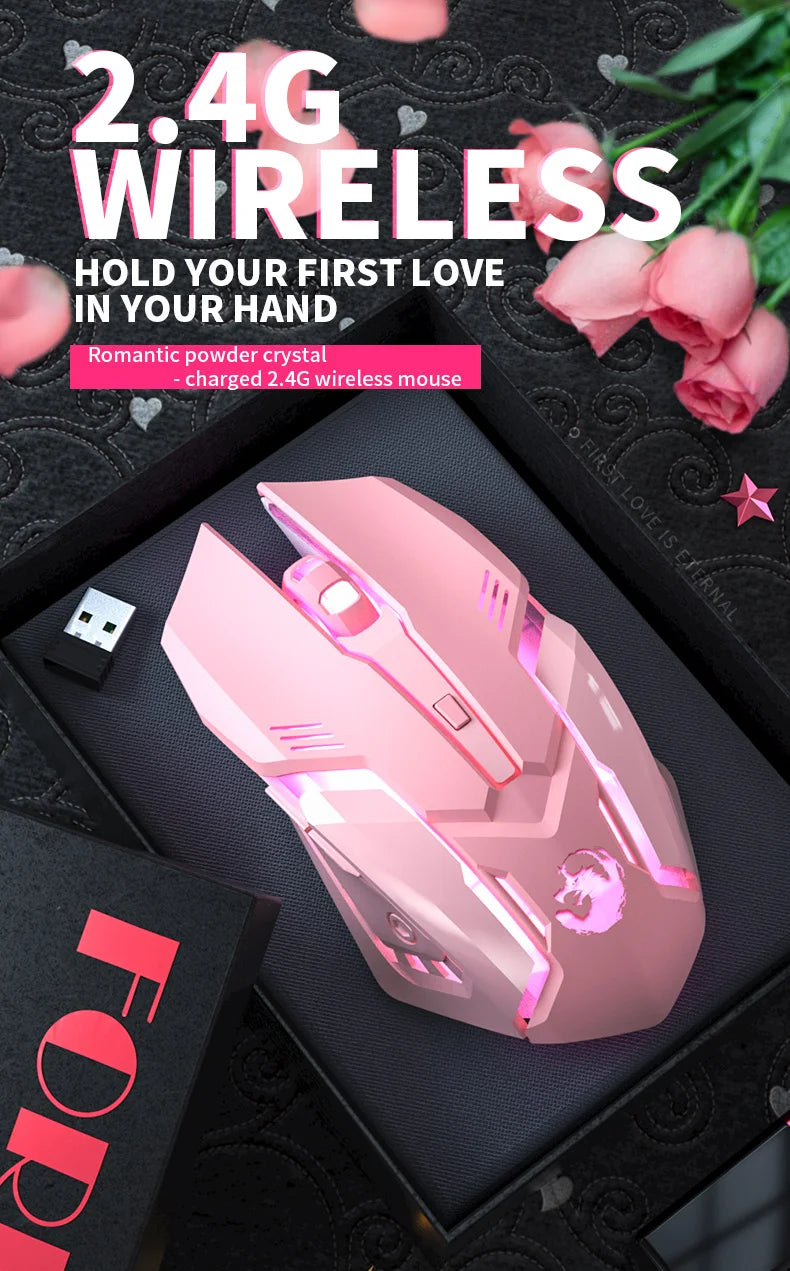 Gaming Mute Mouse Cute RGB Gamer 6 Buttons Mice Optical Office Computer Mouse For Desktop Laptop Ergonomic Game Mouse