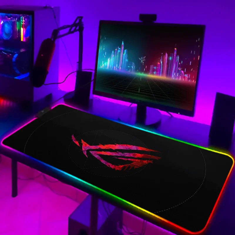 RGB Mousepad Cool ROG Mouse Pad Gamer Keyboard Mat LED Computer Mausepad Keyboards Accessories Gaming Desk Mat Mouse Carpet Xxl