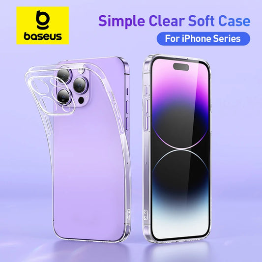 Baseus Clear TPU Case for iPhone 17 16 15 14 13 12 11 Pro Max Plus Air Soft Transparent Phone Cover Soft Thin Protective Case