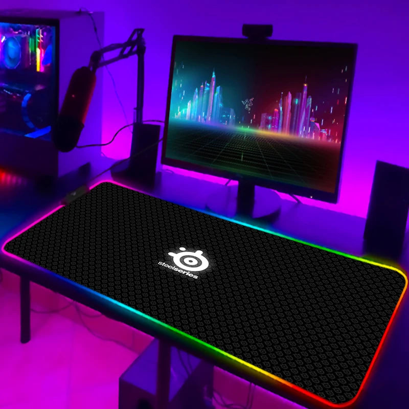 Rgb Mouse Pad Xxl Steelseries Laptop Mat Gaming Mousepad Backlit Keyboard Gamer Girl Table Pads Deskpad Mausepad Cs Go