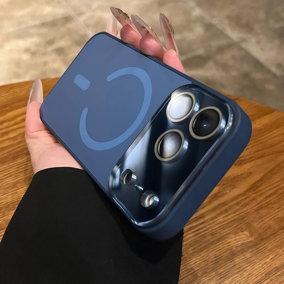 Official Original Magnetic Phone Case For iPhone 17 Air 11 12 13 14 15 16 17 Pro Max Magsafe Big Window Charging Protector Cover