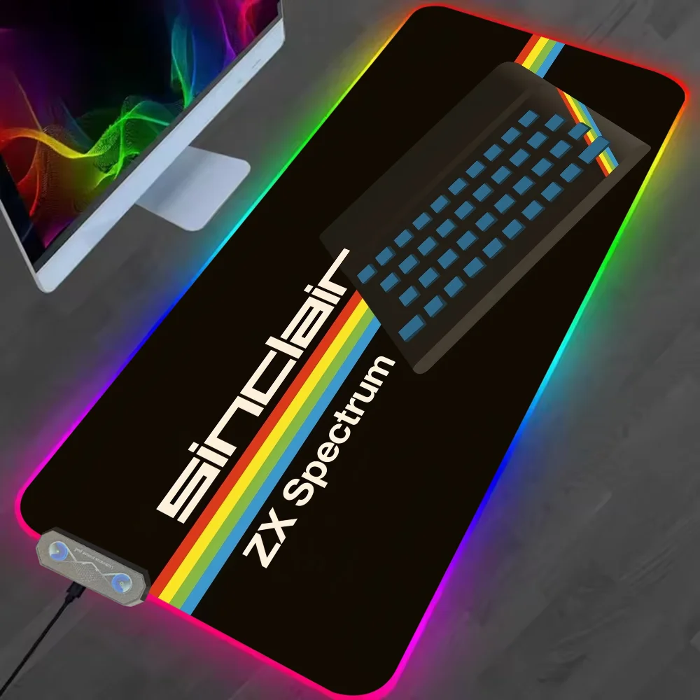 Retro Sinclair Zx Spectrum For Rgb Mouse Pad Xxl Steelseries Laptop Mat Gaming Backlit Keyboard Gamer Table Deskpad