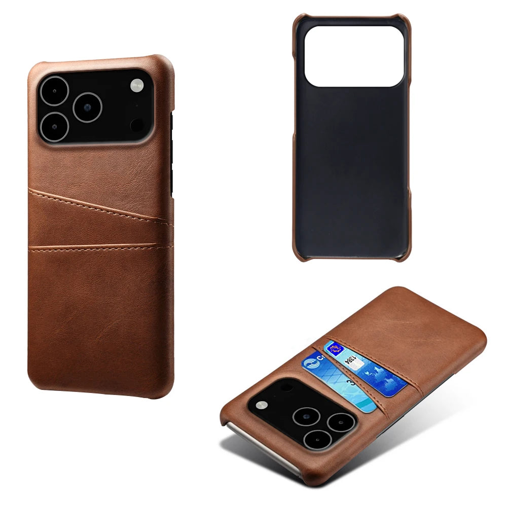 Credit Card Case For iPhone 17 Pro Max 17Air Funda PU Leather Cover For iPhone 17pro Max 17 Air 17promax Capa Coque