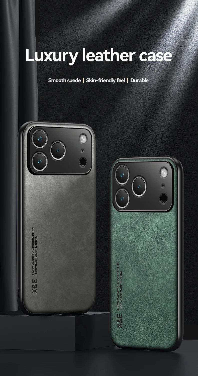 Luxury Shockproof Case For iPhone 17 Pro Max Protective Cover Magnetic Car Holder Phone Coque Fundas For iPhone 17 Air 17Pro