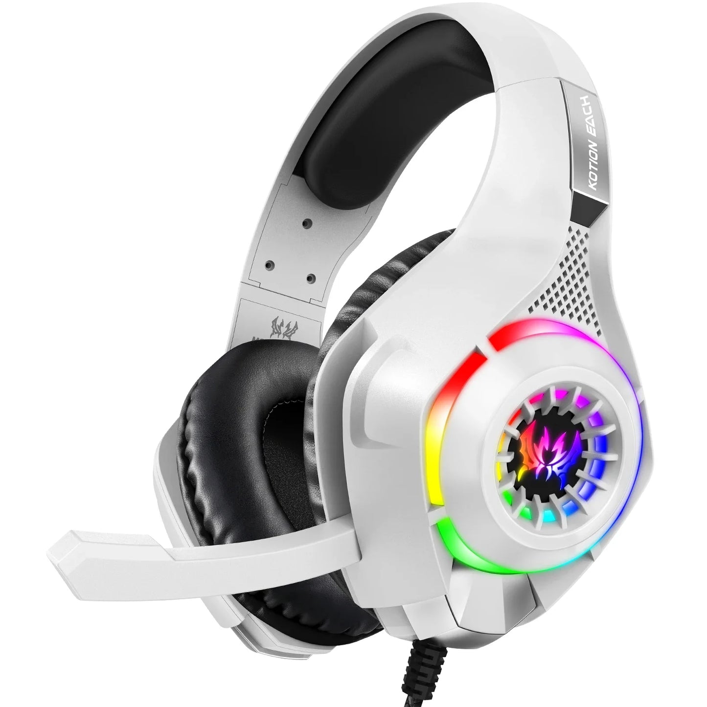 RGB Light Gaming Headset for PC PS5 Game Headphone with Microphone Noise Cancelling Earphone 3.5mm USB Deep Bass Stereo Sound
