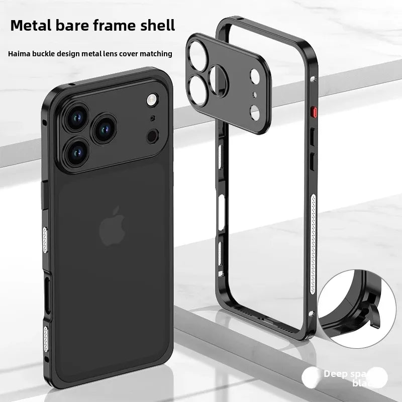 Luxury Original Colour Rugged Aluminum Alloy Slim Frame Case For IPhone 17 Pro Max 17 Air 17Pro Heat Dissipation Anti-Drop Cover