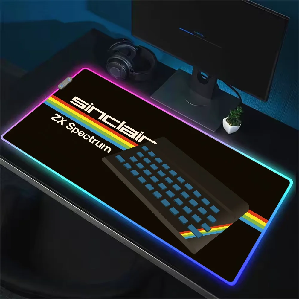 Retro Sinclair Zx Spectrum For Rgb Mouse Pad Xxl Steelseries Laptop Mat Gaming Backlit Keyboard Gamer Table Deskpad
