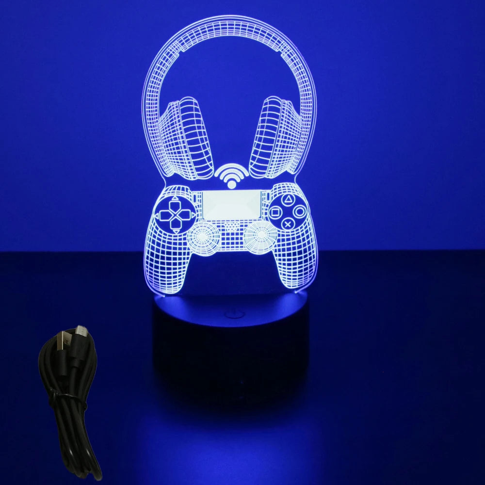 NEON GAMER 3D Lamp LED Night Light Gaming Setup RGB Children's Lamps Gamer Room Decoration Bedroom Table Lamp Personalized Gifts