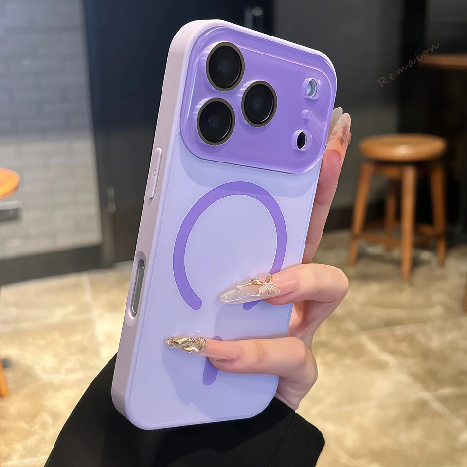 Official Original Magnetic Phone Case For iPhone 17 Air 11 12 13 14 15 16 17 Pro Max Magsafe Big Window Charging Protector Cover