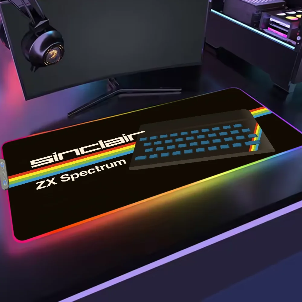Retro Sinclair Zx Spectrum For Rgb Mouse Pad Xxl Steelseries Laptop Mat Gaming Backlit Keyboard Gamer Table Deskpad