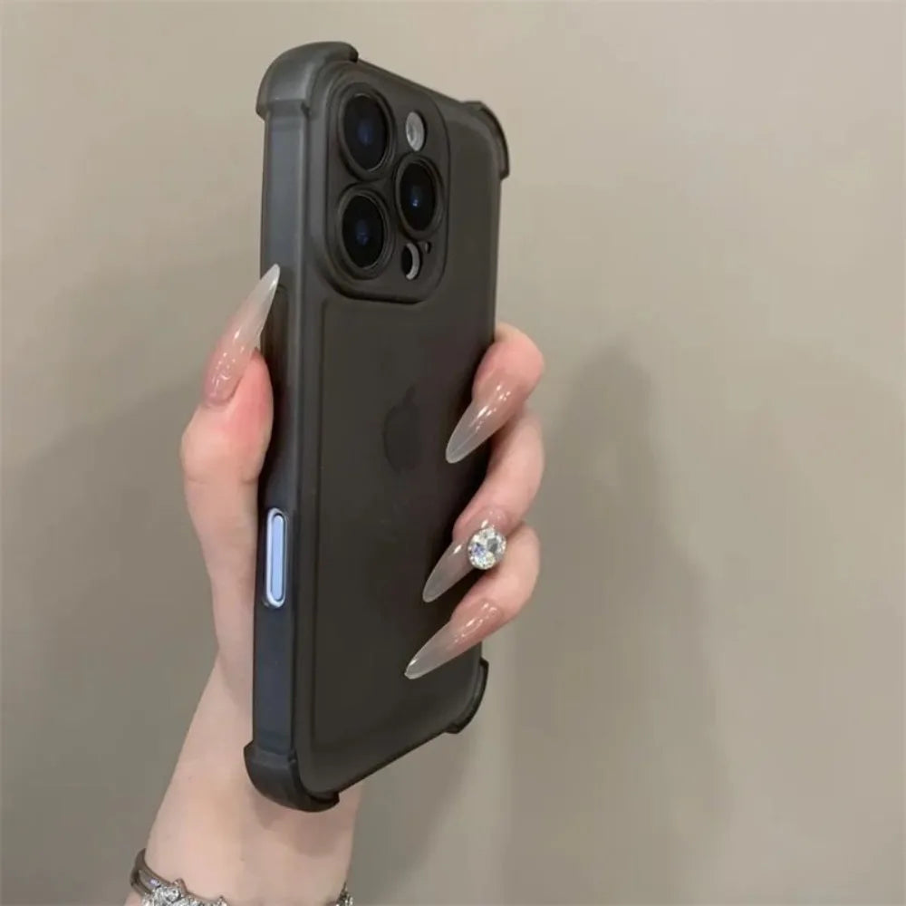 Matte Shockproof Case For iPhone 17 Air 17 Pro 16 15 14 13 12 11 Pro Max 7 8 Plus Transparent Camera Protection Ultra Thin Cover