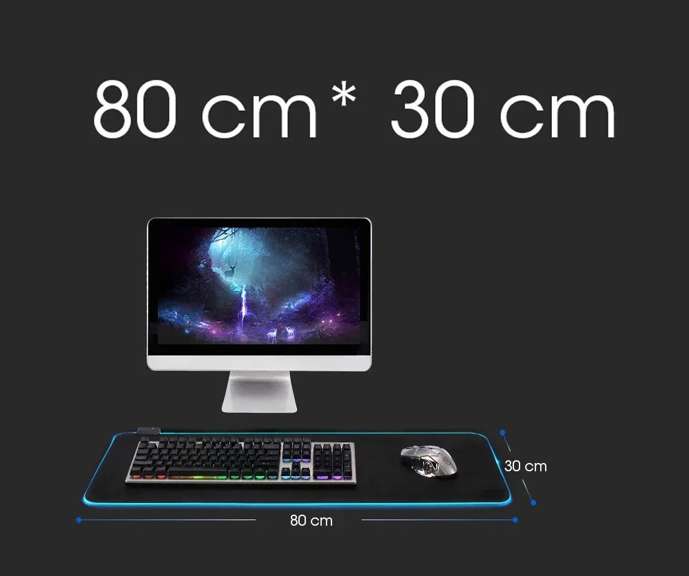 Gamer Sports Cars RGB Mouse Pad for Computer Desks Desktops Setup Gaming Accessories Large LED Mouse Pad 90x40 Colorful Mouspad