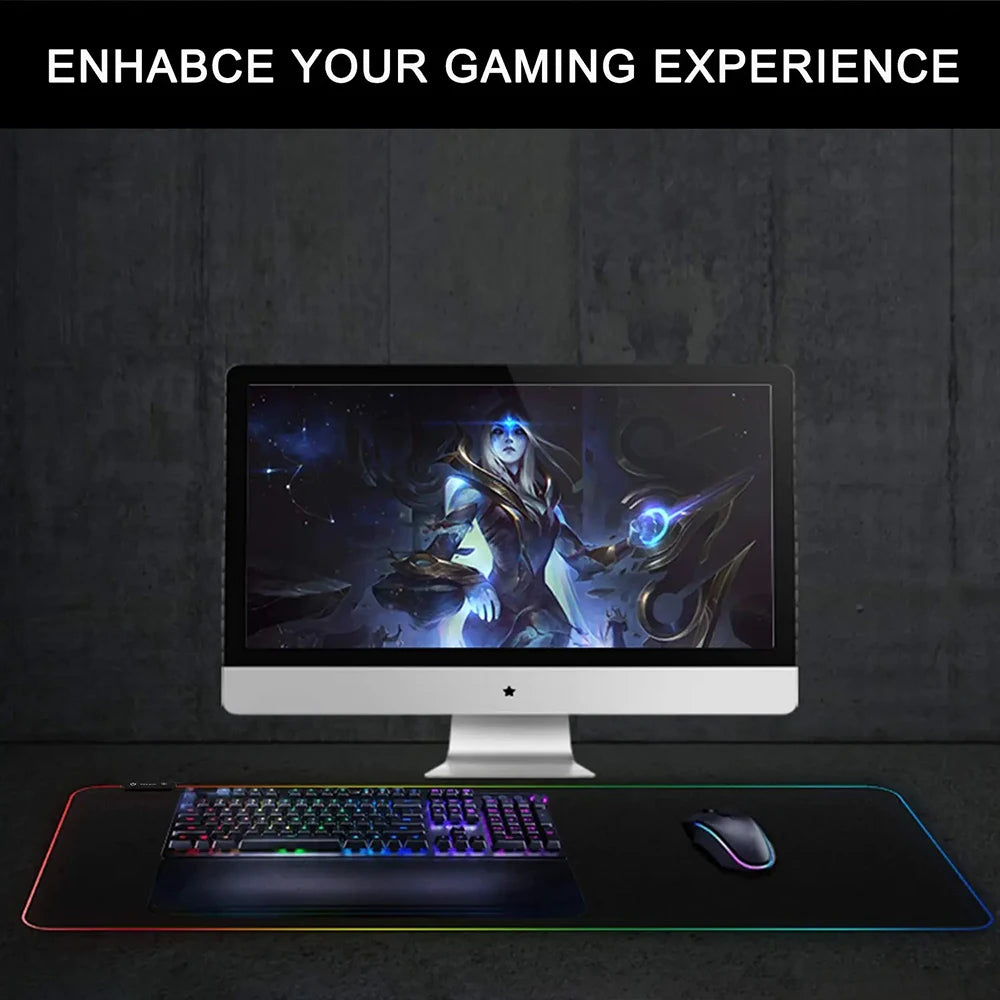 RGB Pc Gamer Keyboard Mouse Pad Mousepad LED Charizards Glowing Mouse Mats Rubber Gaming Computer Mausepad