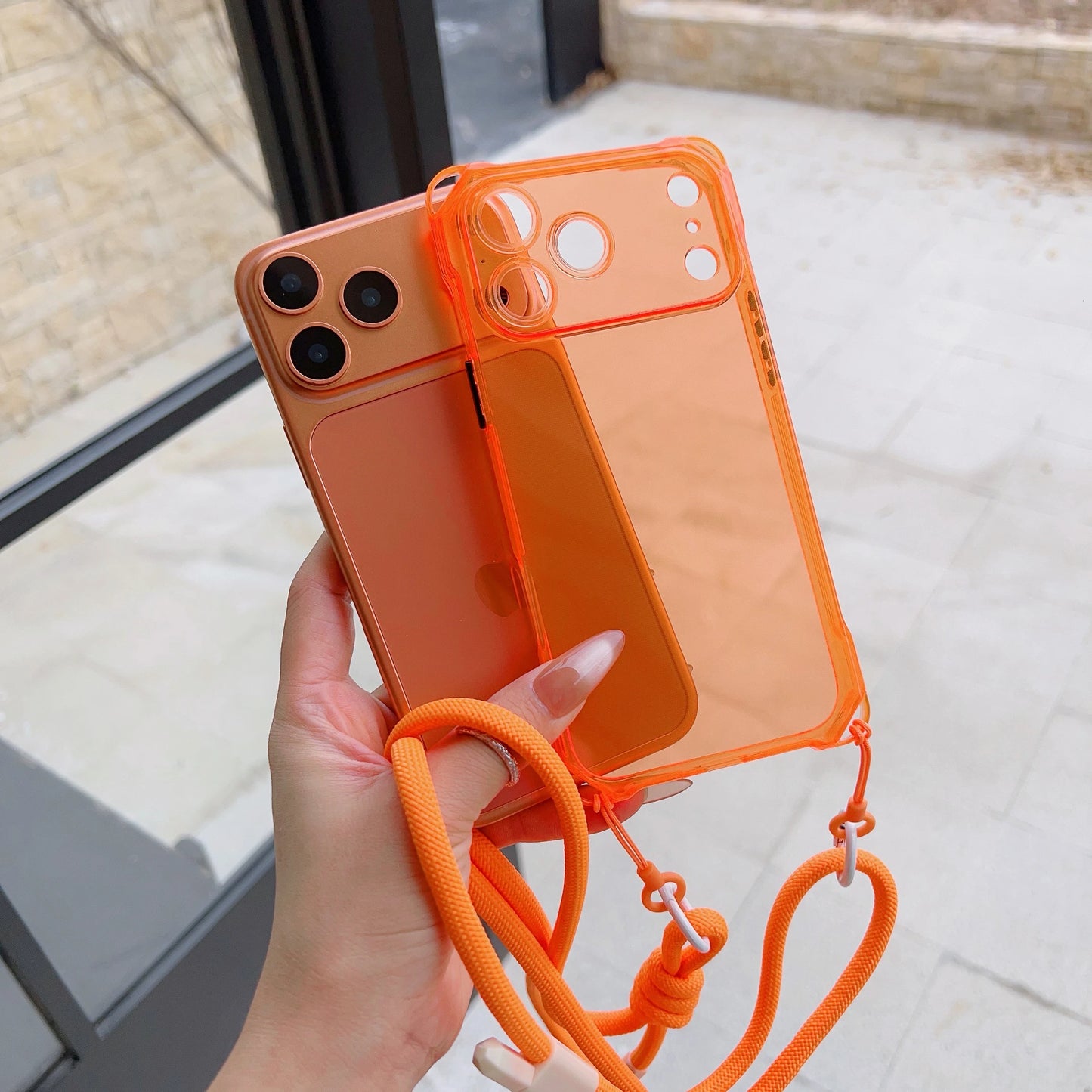 The Simple Adjustable Lanyard Protective Case Is Suitable For Iphone 17 Pro Max Phone Case Air Four-Corner Drop Protective Case