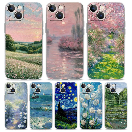 Phone Case For iPhone 17 Cases iPhone Air 16 15 12 13 14 Pro Max 15 Plus 16Pro iPhone11 Cover Garden Paint Art Vincent van Gogh