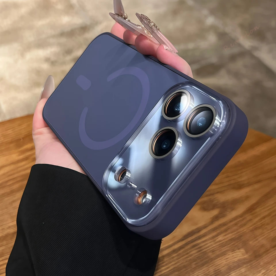 Official Original Magnetic Phone Case For iPhone 17 Air 11 12 13 14 15 16 17 Pro Max Magsafe Big Window Charging Protector Cover