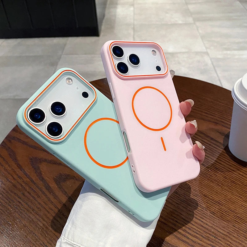 For Magsafe Magnetic Wireless Charging Luxury Solid Color Matte TPU Bumper Phone Case For iPhone 17 Pro Max/17/17 Pro Air Cover