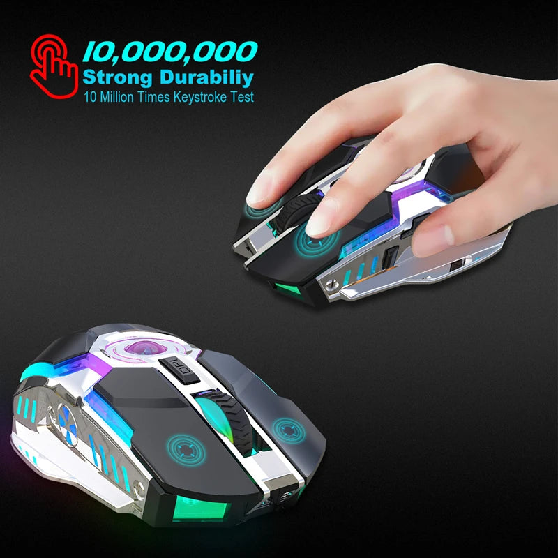 RGB Luminous 2.4G Wireless Mouse Wireless Charging Mechanical Gaming Office Mouse Three Levels DPI Adjustable Mouse 2026 New