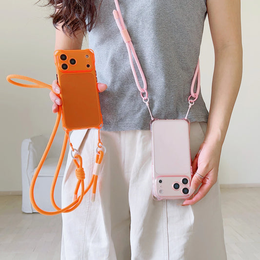 The Simple Adjustable Lanyard Protective Case Is Suitable For Iphone 17 Pro Max Phone Case Air Four-Corner Drop Protective Case