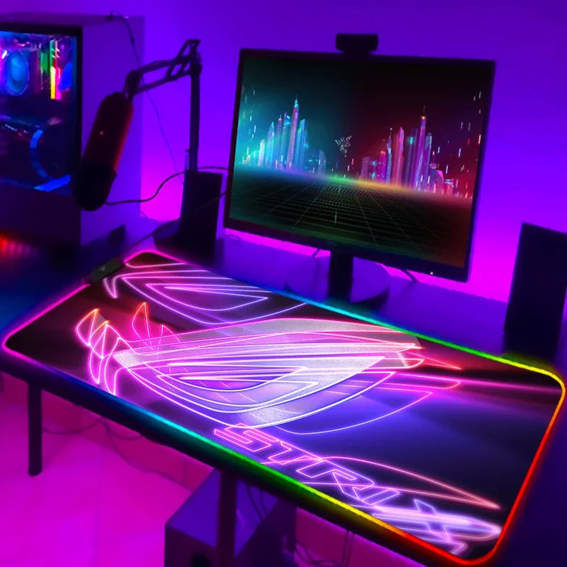 RGB Mousepad Cool ROG Mouse Pad Gamer Keyboard Mat LED Computer Mausepad Keyboards Accessories Gaming Desk Mat Mouse Carpet Xxl