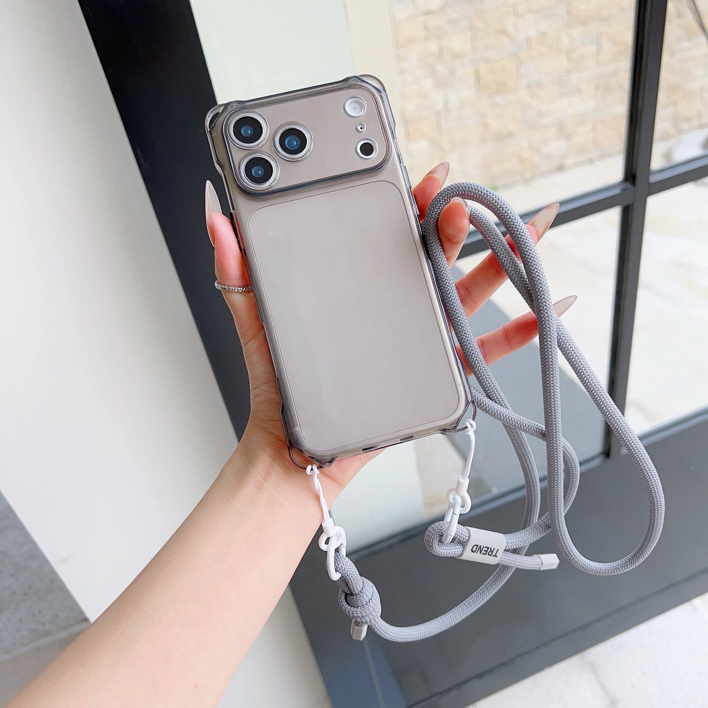 The Simple Adjustable Lanyard Protective Case Is Suitable For Iphone 17 Pro Max Phone Case Air Four-Corner Drop Protective Case