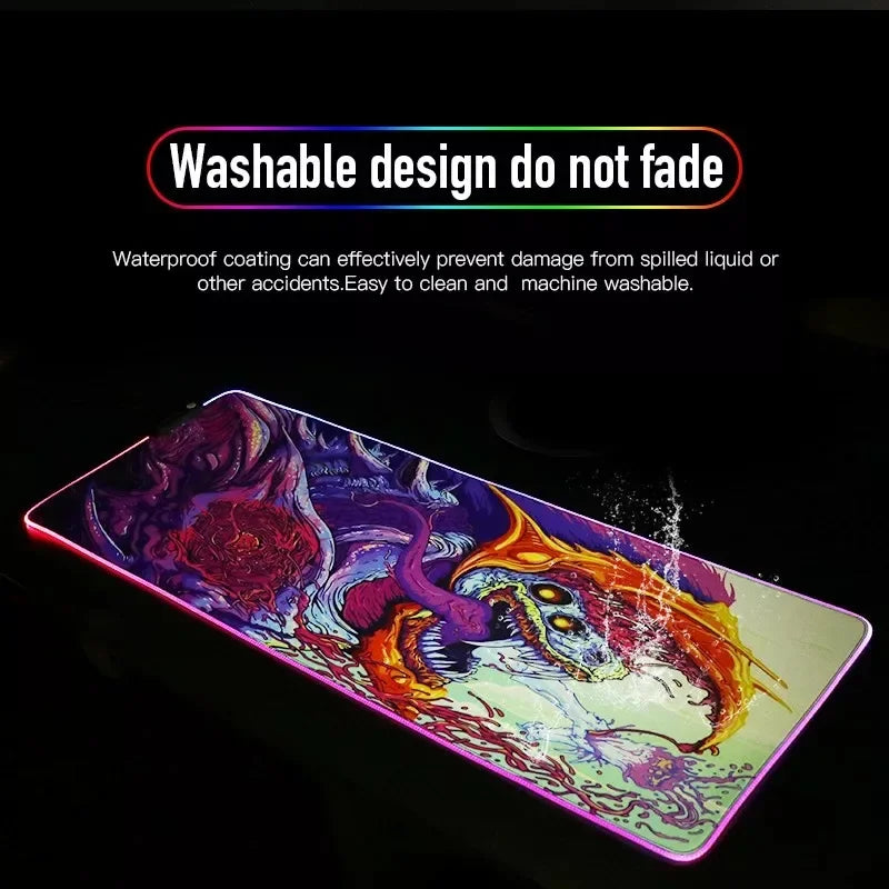 LED Gaming Mouse Pad With Backlight Deskmat PSFour Mousepad RGB Gamer Desk Decorations Computer Mouse Pad Pc Gamer Full Mat