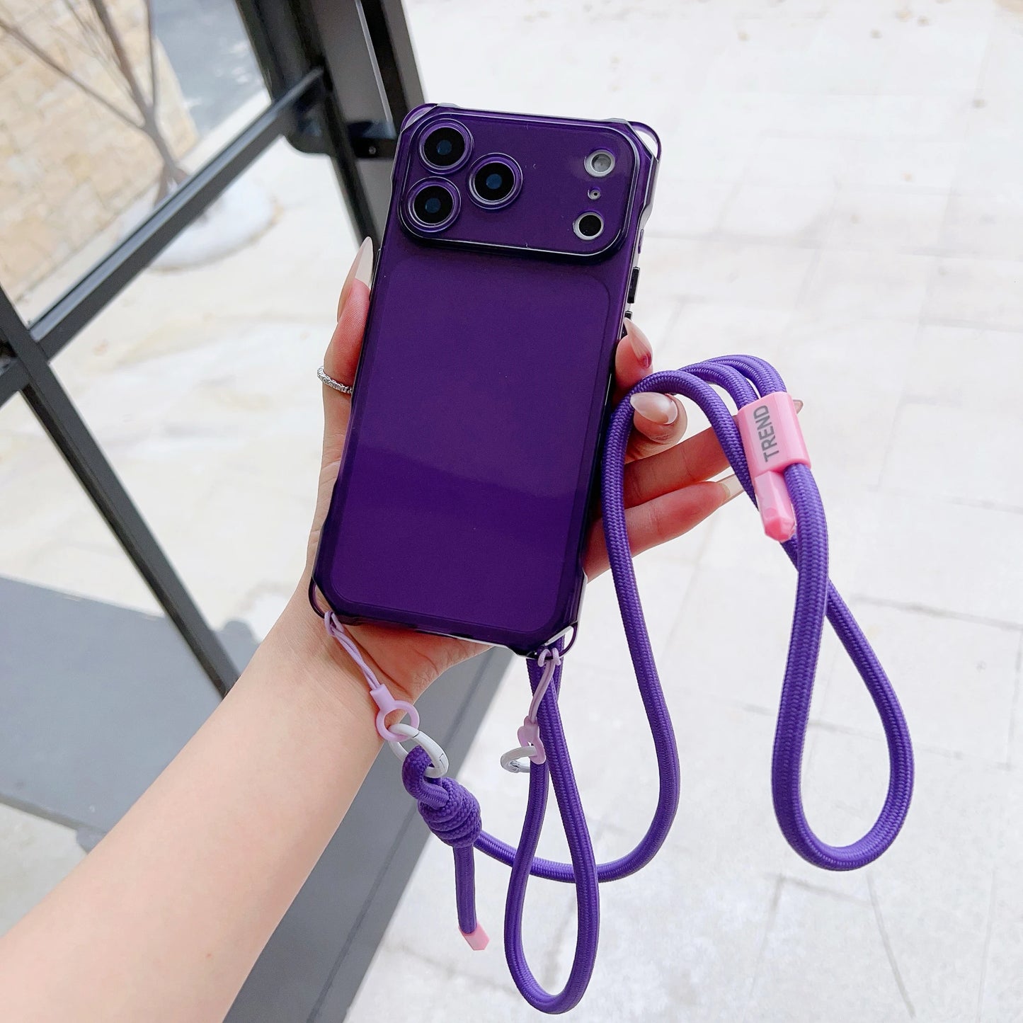 The Simple Adjustable Lanyard Protective Case Is Suitable For Iphone 17 Pro Max Phone Case Air Four-Corner Drop Protective Case