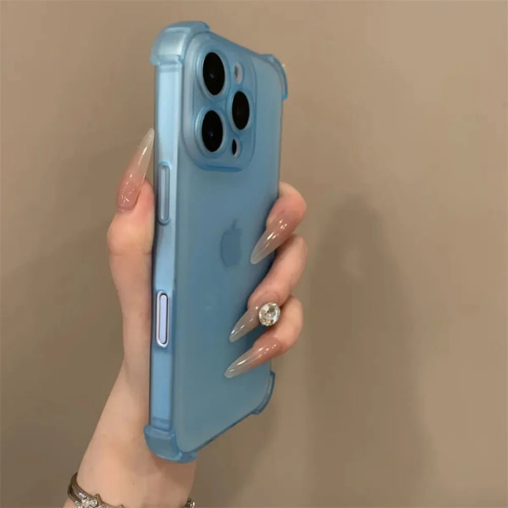 Matte Shockproof Case For iPhone 17 Air 17 Pro 16 15 14 13 12 11 Pro Max 7 8 Plus Transparent Camera Protection Ultra Thin Cover
