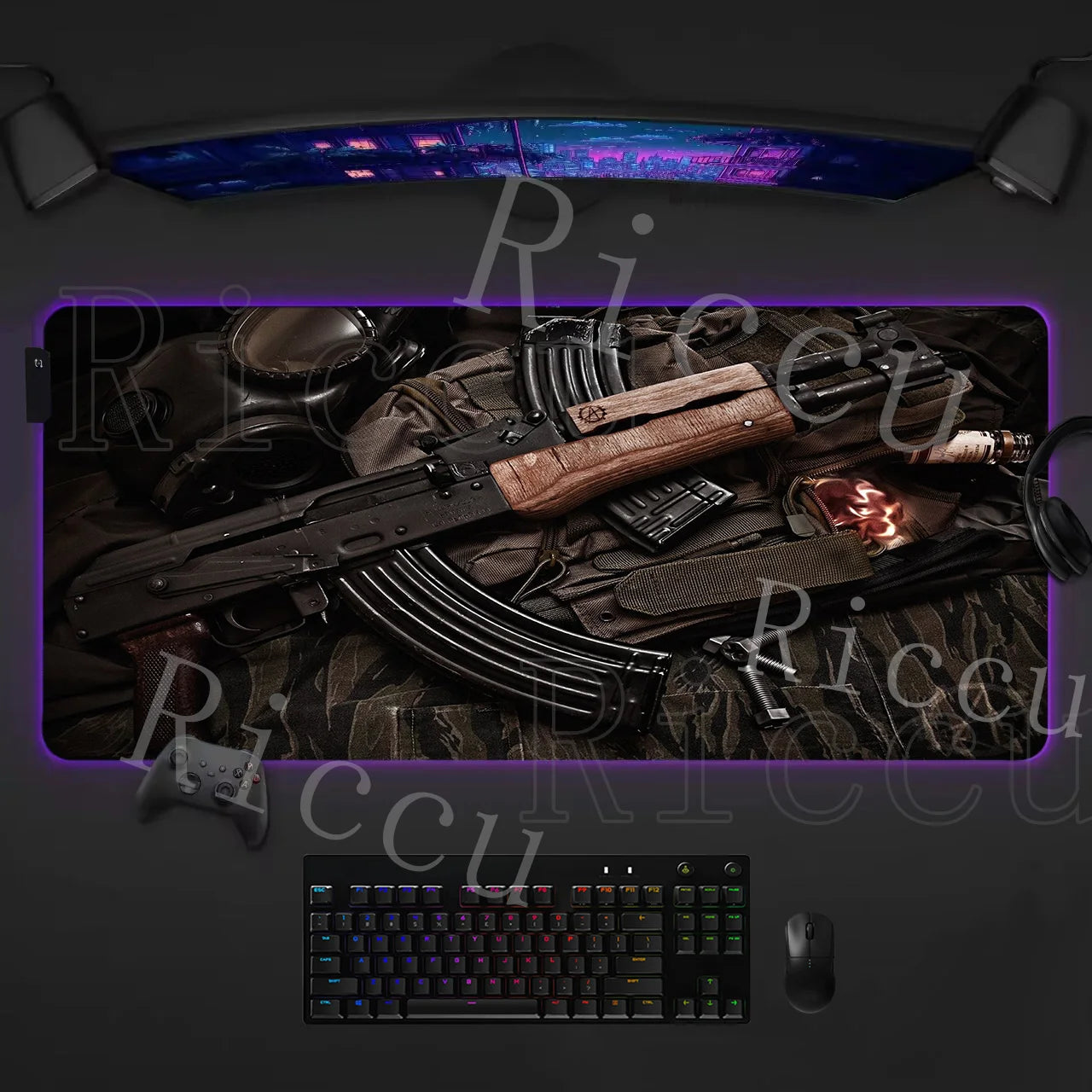 RGB LED PC accessories 400x900mm Stalker 2 Large Gaming Mouse Pad Computer Laptop HD Rupper Expand Desk Mats Gamer XXL Desk Ma