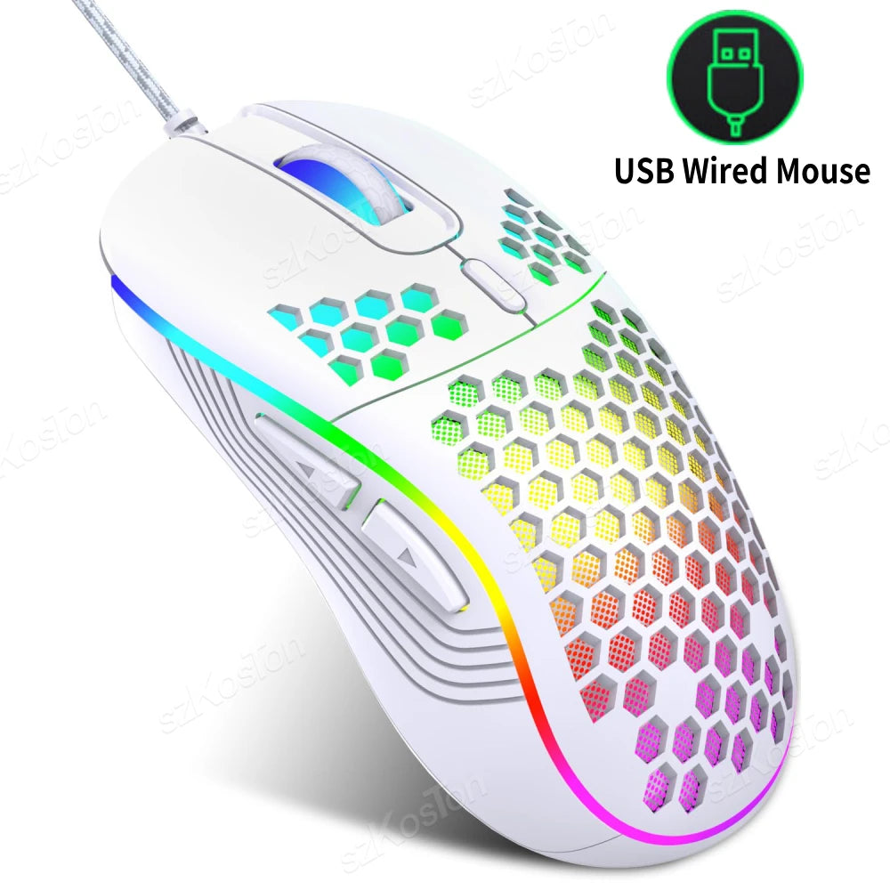 RGB Wired Gaming Mouse Ergonomic Design Mouses 6Levels Adjustable 7200DPI with Backlight for Office Computer PC Gamer