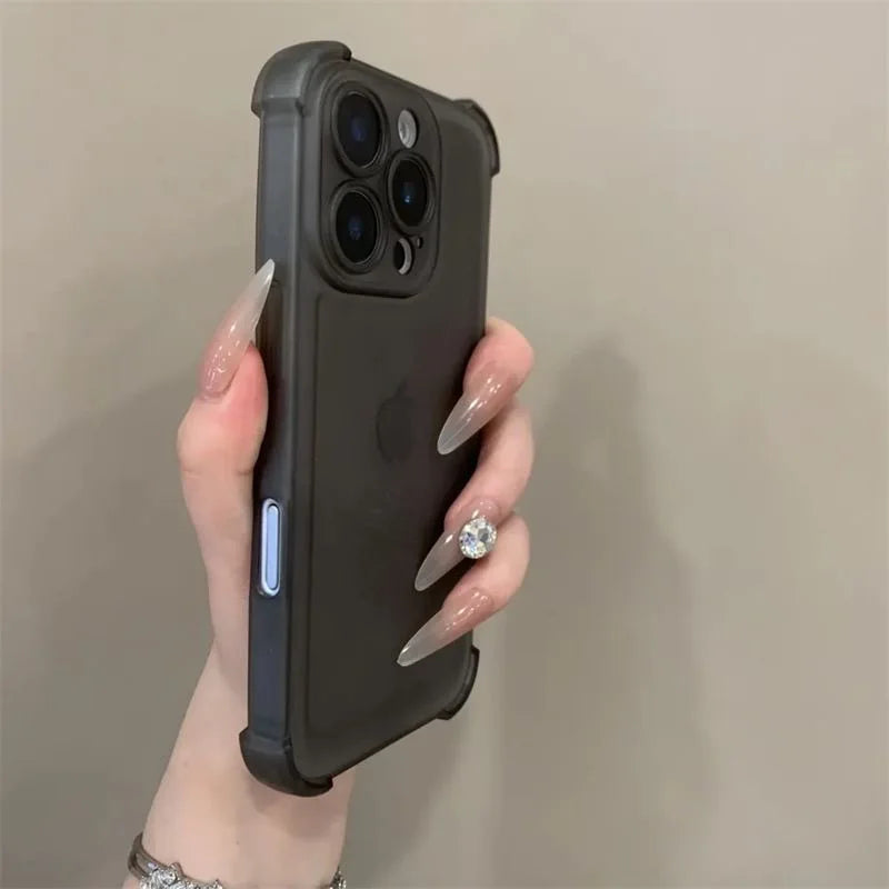 Matte Shockproof Case For iPhone 17 Air 17 Pro 16 15 14 13 12 11 Pro Max 7 8 Plus Transparent Camera Protection Ultra Thin Cover