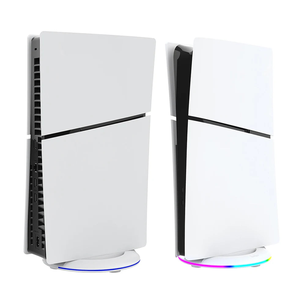 RGB Vertical Stand with Anti-Slip Pad Game Console Base Stable for PS5 Slim Console for PS5 Slim Disc/Digital Version